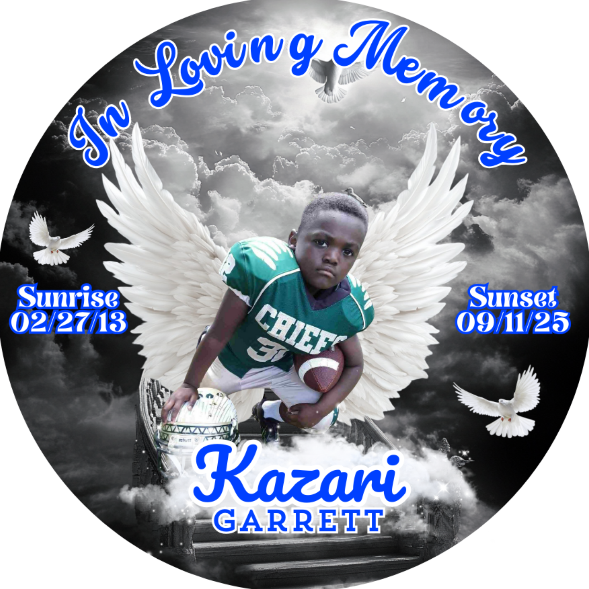 3 inch Memorial Buttons