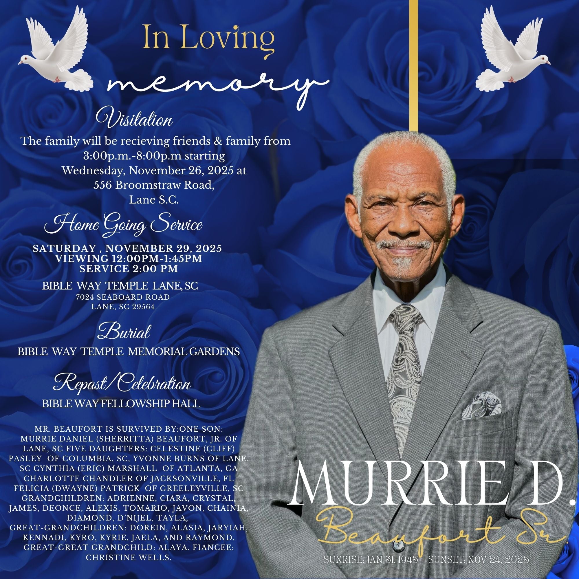 Funeral Announcement Flyer